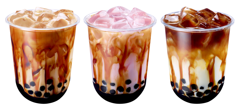 Image of different flavors of bubble milk tea.